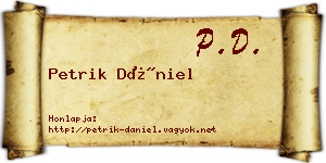 Petrik Dániel névjegykártya